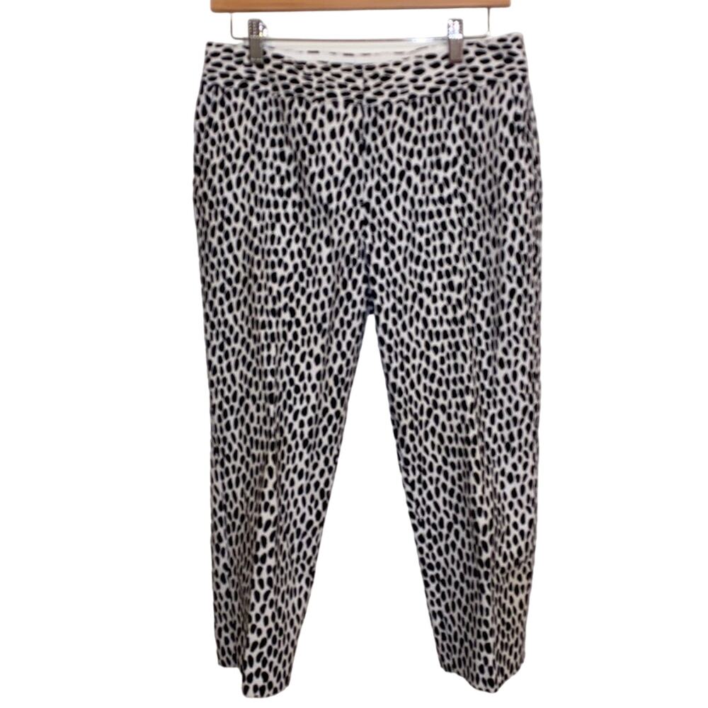 Talbots Black and White Spotted Slim Crop Pants Size 8P